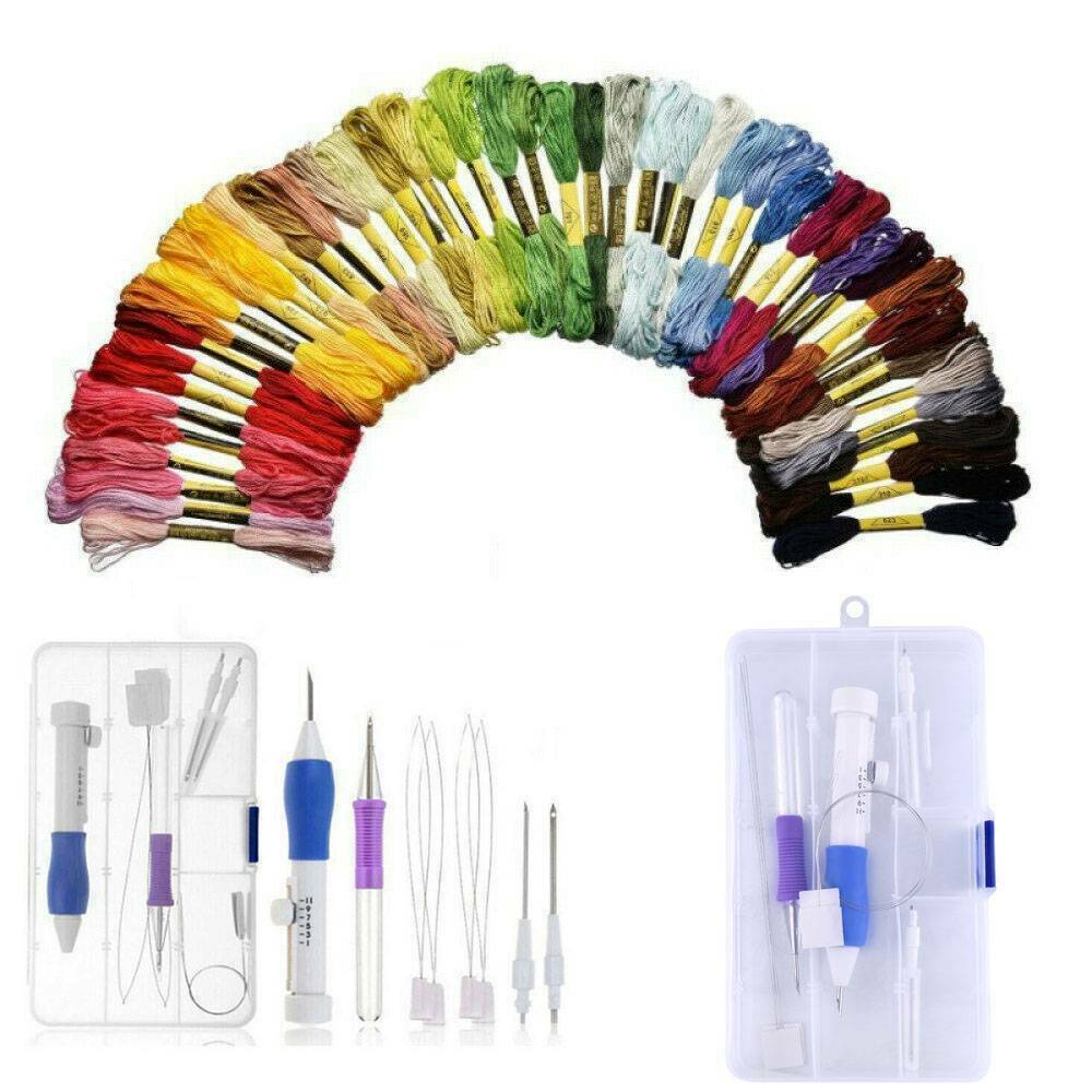 DIY Embroidery Knitting Punch Needle Pen Magic Sewing Tool Kit Thread Set USA !!