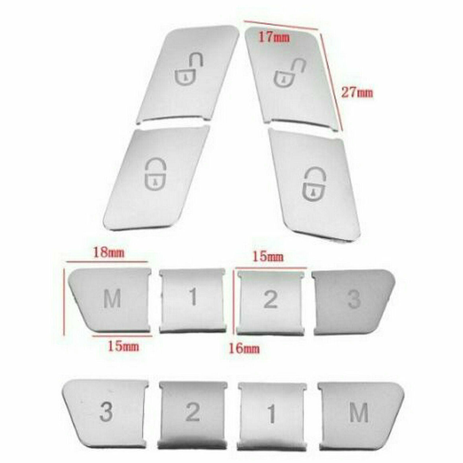Seat Memory Lock Buttons Stickers For Benz A/B/E Class GLA GLK GLE CLS CLA ML GL