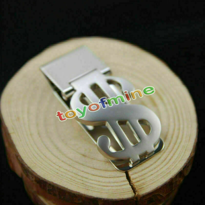Stainless Steel Dollar Sign Money Clip Cash Card Holder Wallet