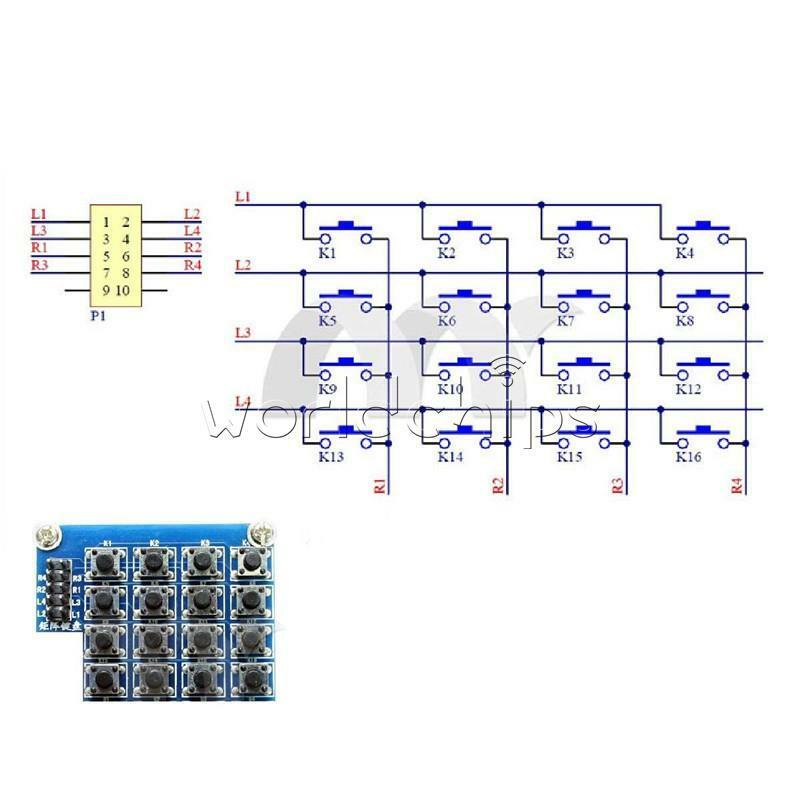 4x4 Matrix Array Keyboard 16 Key Switch Keypad 8 LED 4 Button For Arduino