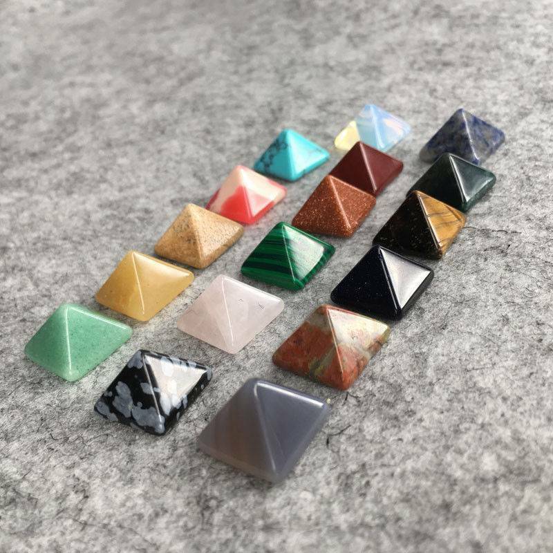 Set of 7pcs Chakra Pyramid Stone Set Crystal Healing Natural Spirituality Gems
