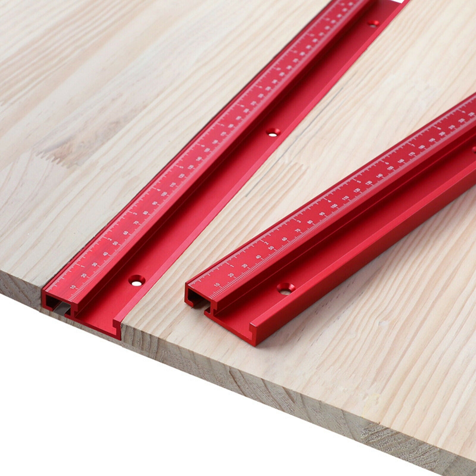 T-Slot Miter Track Slot Woodworking Tool 45 Type Aluminum Alloy Red 500mm
