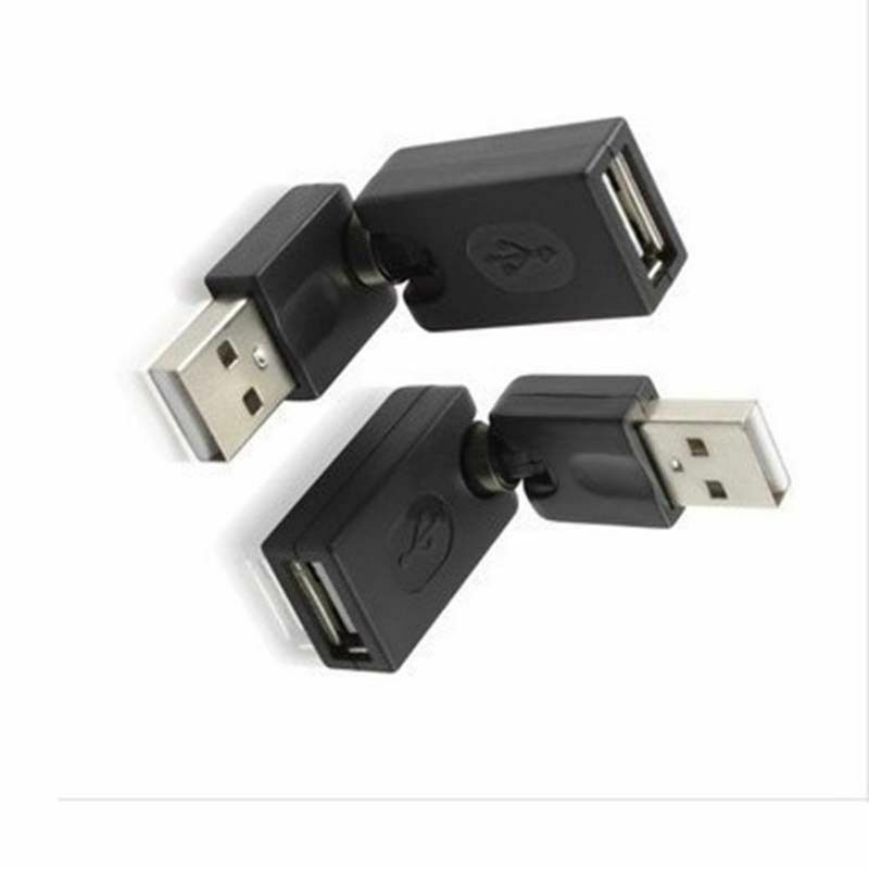 50pcs  USB 2.0 Male To USB Female 360 Degree Rotation Angle Extension Adapter