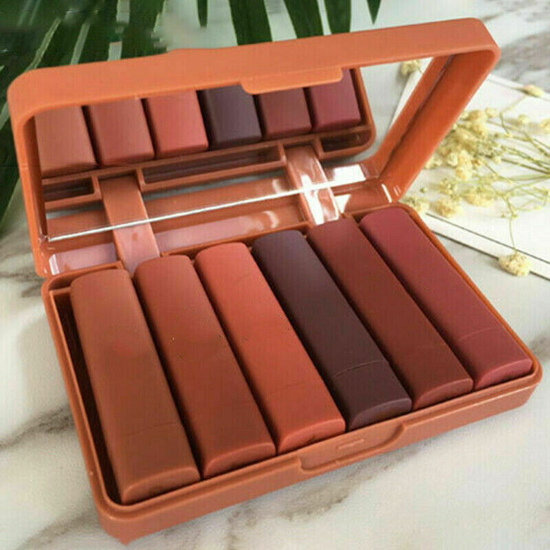 6Pcs/Box Long Lasting Lip Gloss Glazed Matte Beauty Liquid Make-up Lipstick Lips