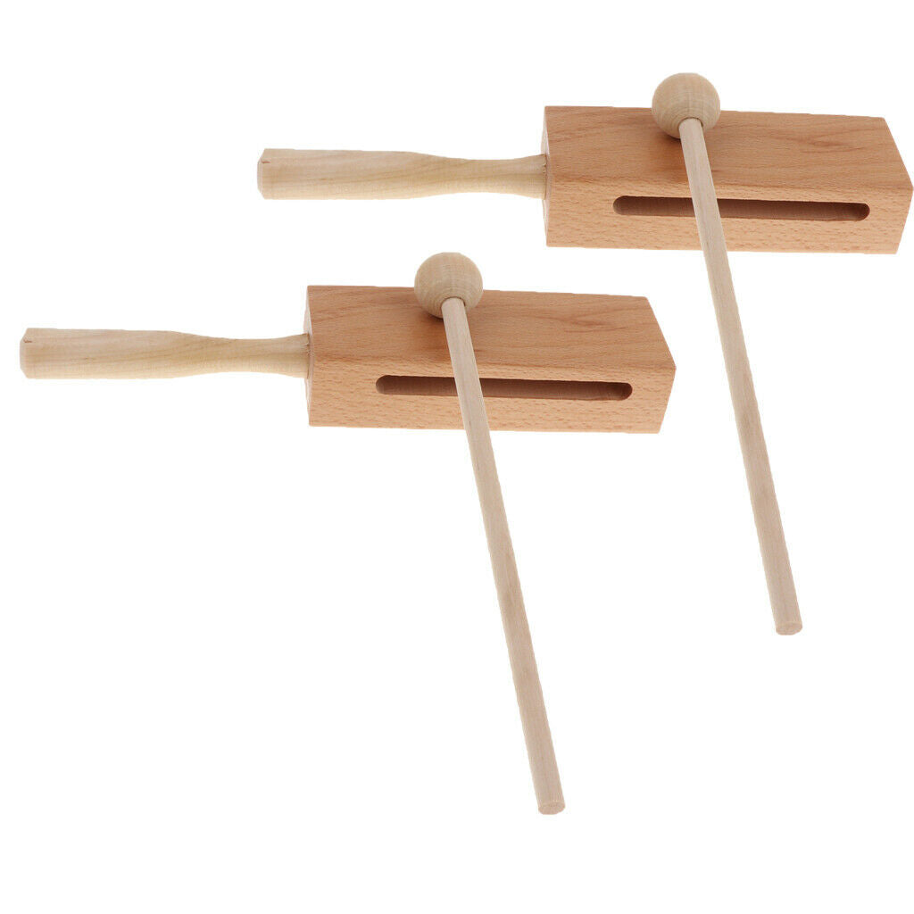 2 Set Novelty Hand Percussion Block with Mallet Christmas Birthday Gift Toys