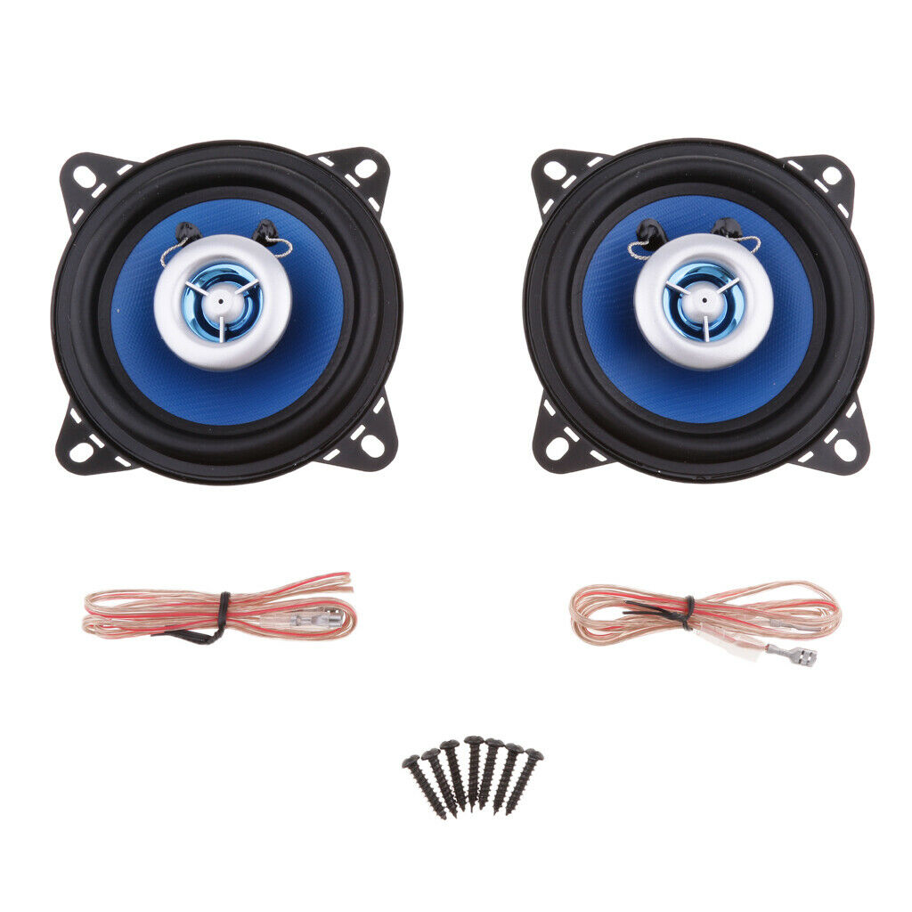 2 Pieces 80 Watts 4'' 2-Way HIFI Coaxial Car Audio Speakers Kits for Car SUV