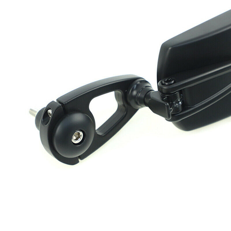 Aluminum Alloy Motorcycle Bicycle Rear View Side Bar End Mirrors Foldable Black