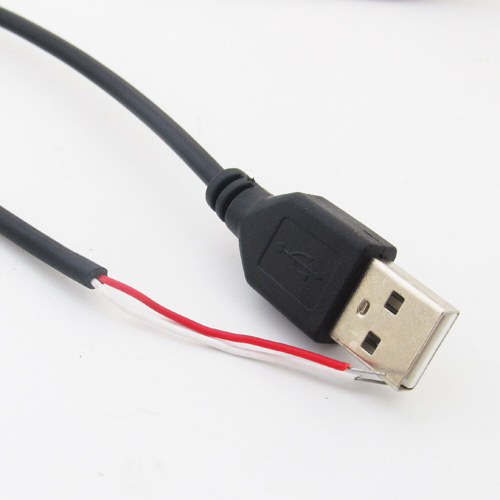 50x 1M/3.3ft 28AWG USB A Male Plug 2 wire Power Cable Cord Connectors DIY Black