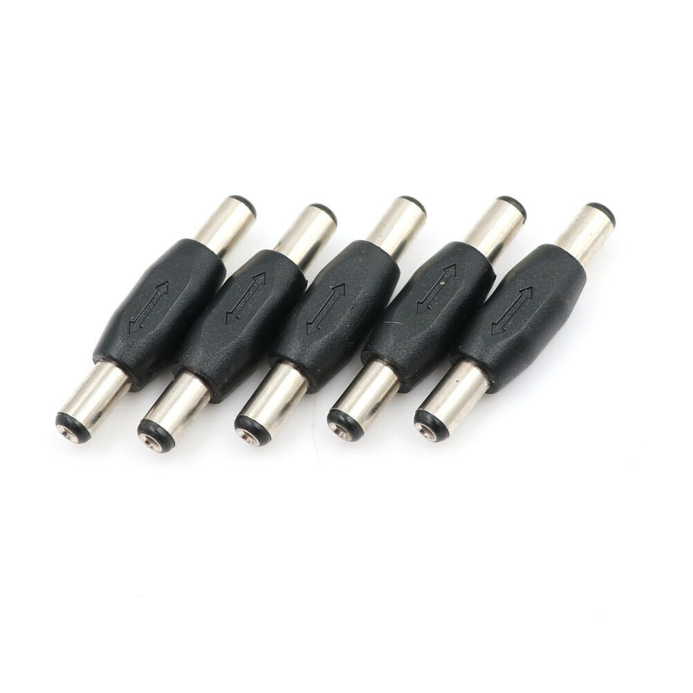 5pcs 5.5*2.1 mm DC Power Plug Connector Male to Male Panel Mounting Adapt.l8