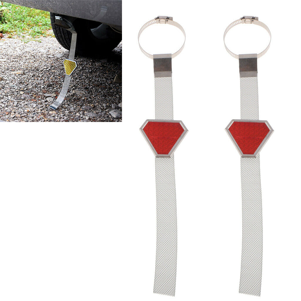 Car Vehicle Reflective Anti Static Earth Belt Ground Styling Strip Red 2pcs