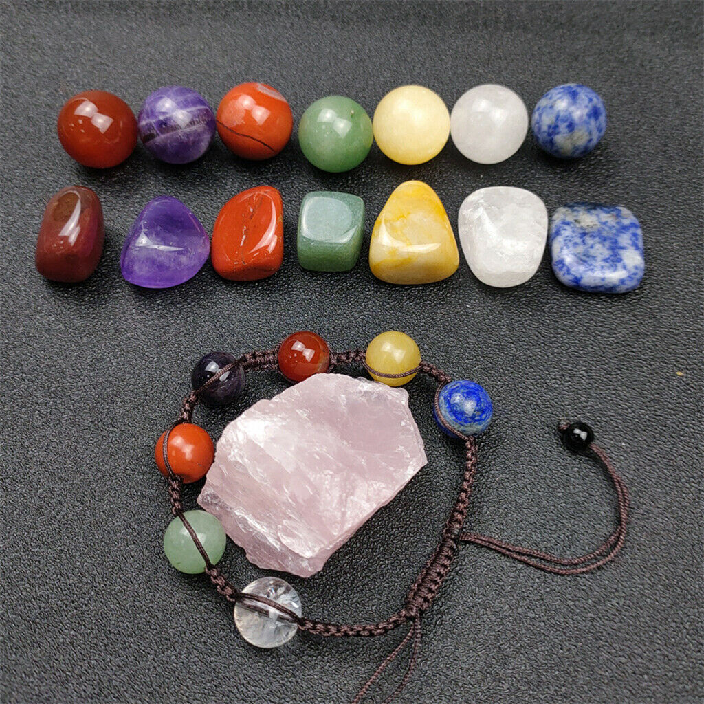 Rough Stone Tiger Eye Fluorite with Necklace Balancing Home Ornament