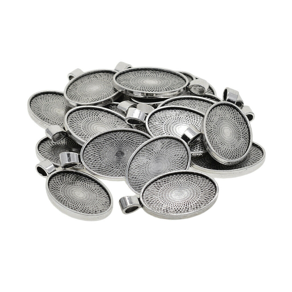 20x Do-it-yourself oval pendant setting 20x30mm cabochon setting bezel