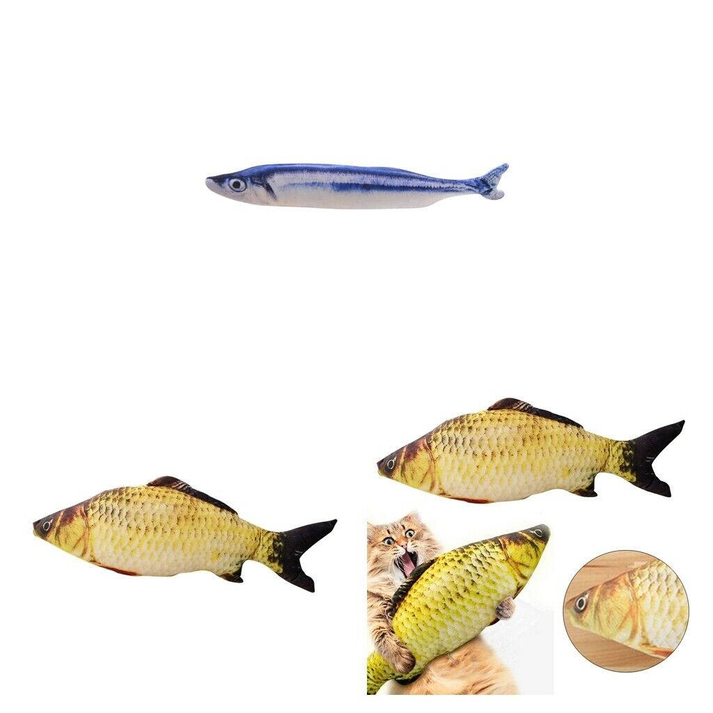 Set of 2 Cat Moving Flopping Fish Toys Cat Chew Kicker For Pet Cat Supplies