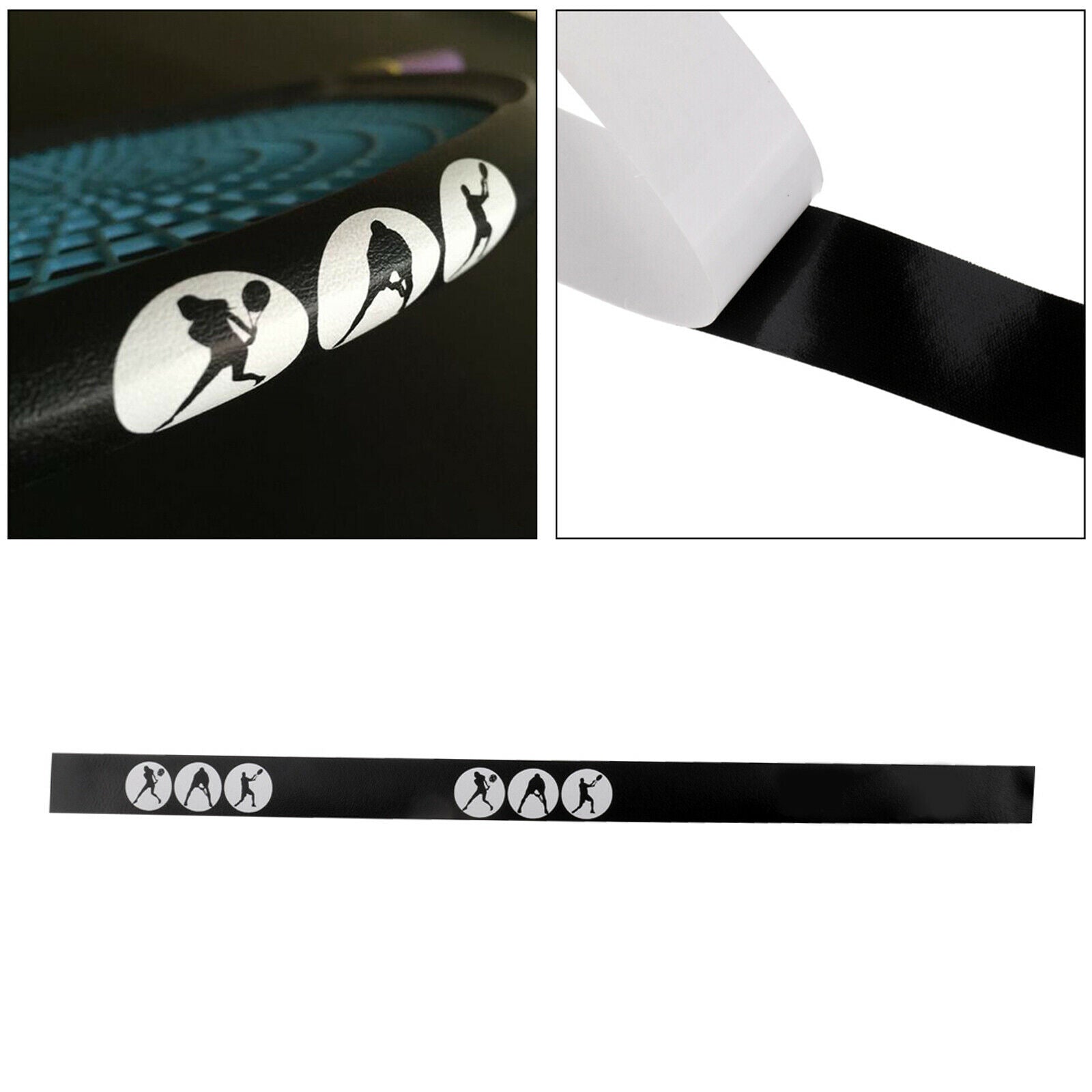 Tennis Racquet Head Protection Tape Tennis Accessories 40 X 2.5cm, Black