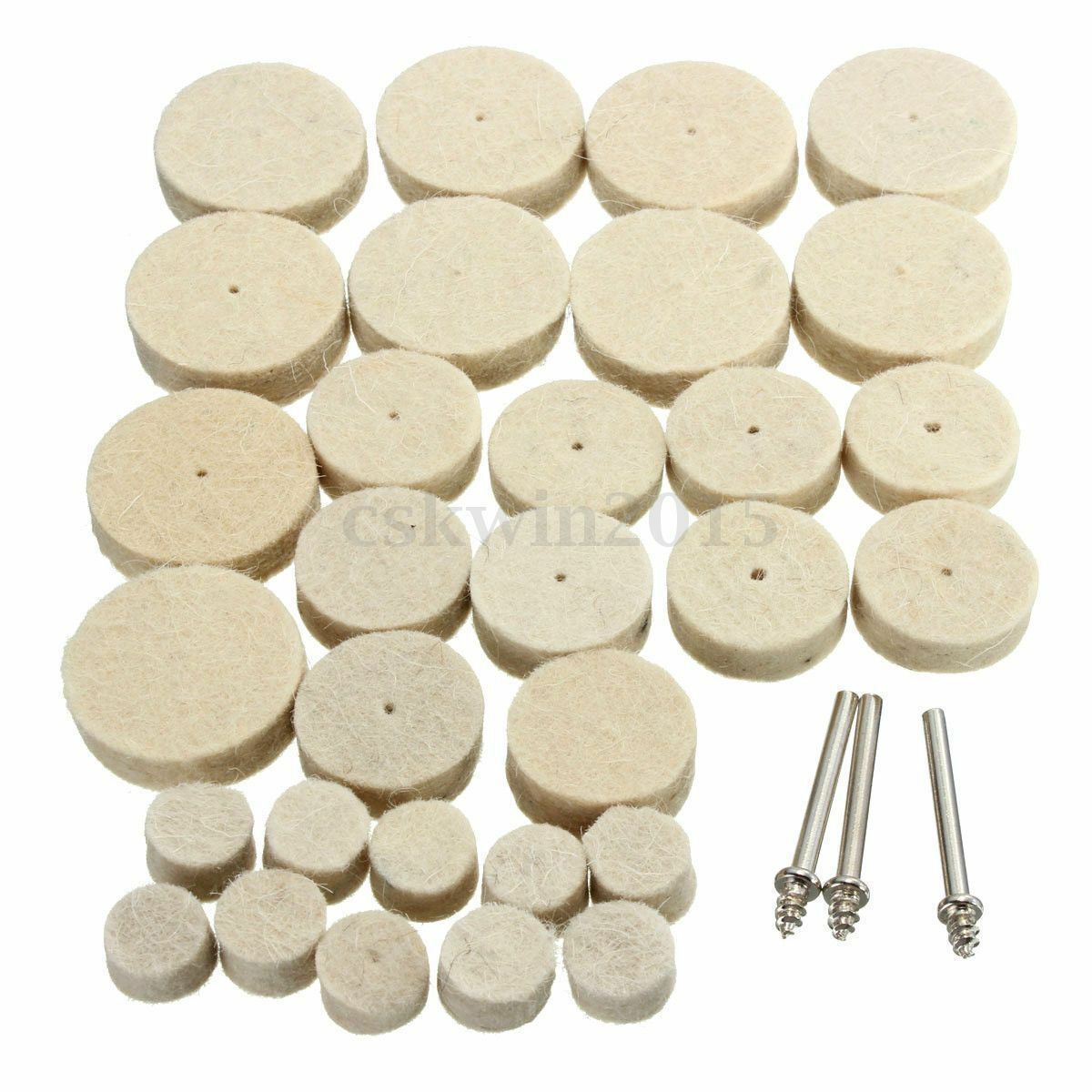 33pcs Laine Feutre Polissage De Rond Roue Outil + 3 Tige Fr Dremel Rotatif S70