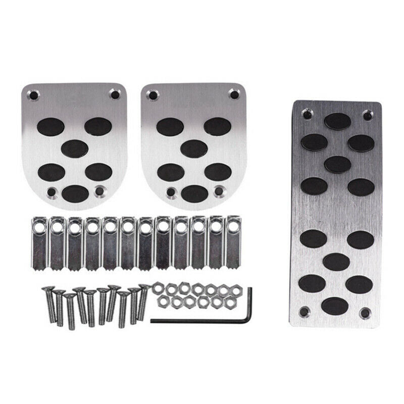 Universal 3PCS Manual Gear Pedals Pads Car Gas Brake Metal Pedal Non-Slip Cover