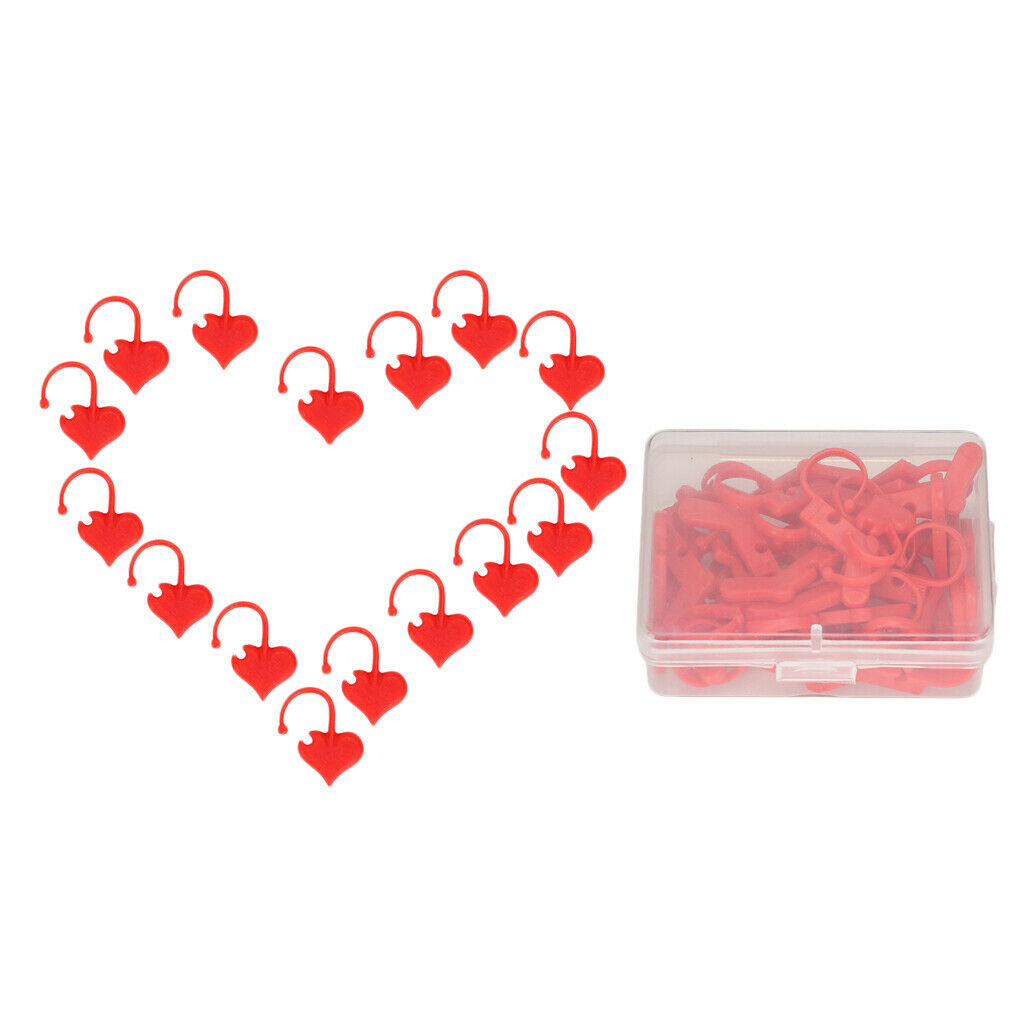 100pcs Knitting Weave Crocheting Lock Stitch Markers Needle Clip Crafts Red
