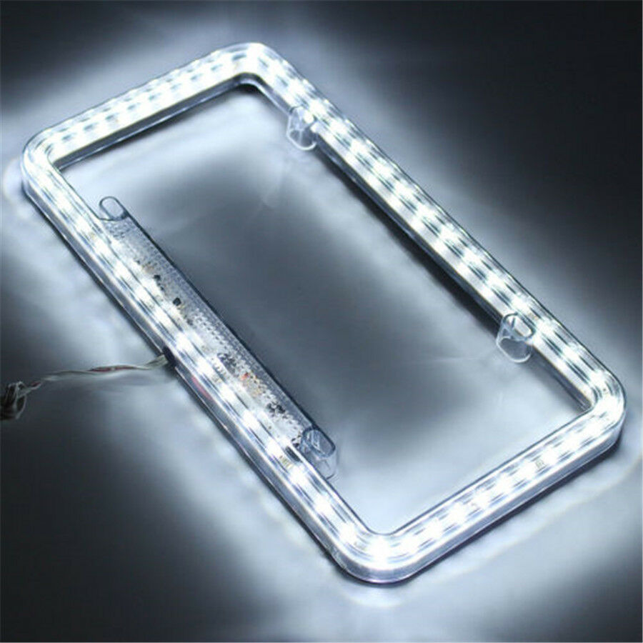 Universal 54 LED Car Number License Plate Tag Frame Light Holder Cover 12V White
