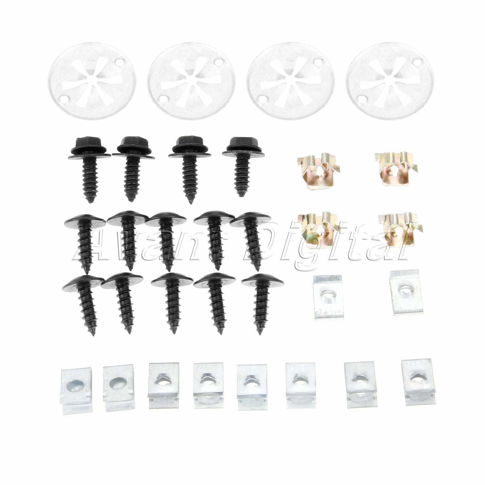 32PC/set of Undertray Cover Clips Screws Engine Bottom Splashguard Shield
