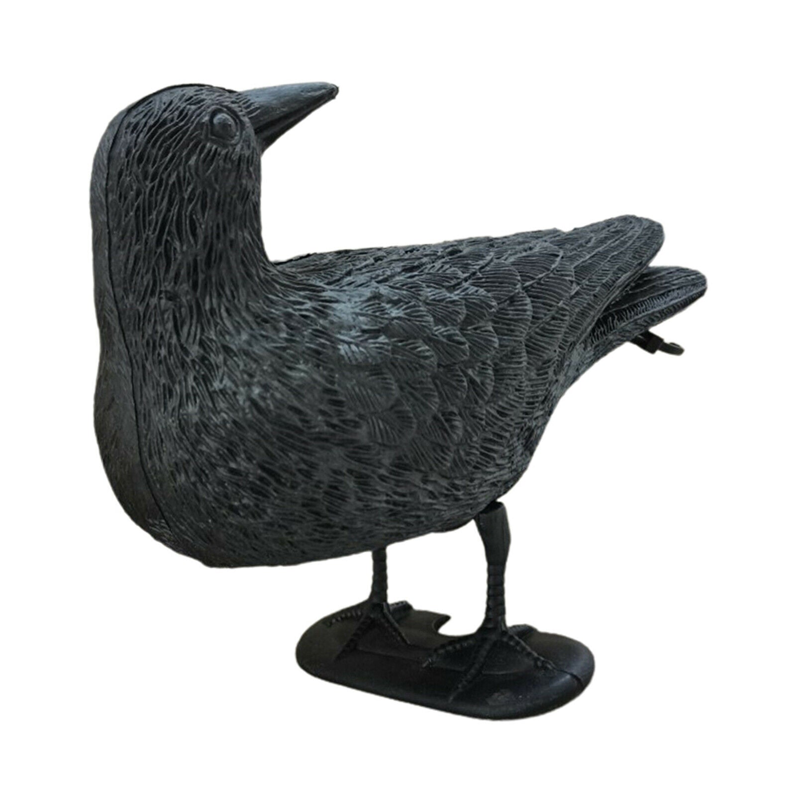 Hard Plastic Crow Decoy Garden Pest Deterrent Raven Pigeon Hunting Decoy