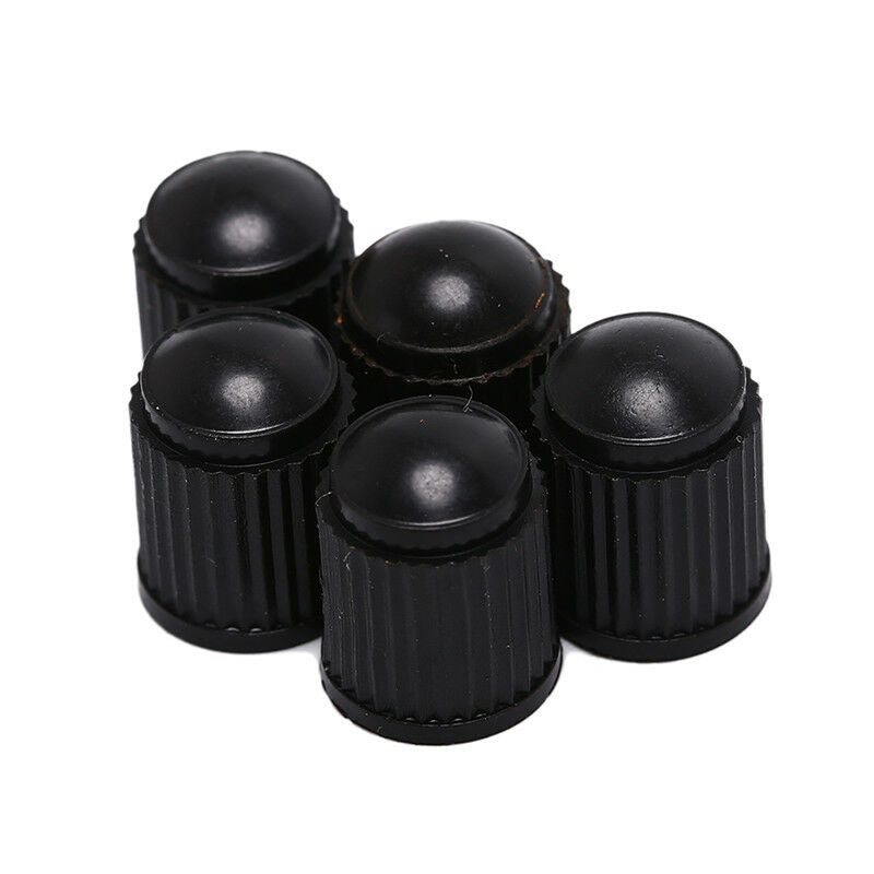 5pcs black plastic dust valve caps bike car wheel tyre air valve stem caps BDAU