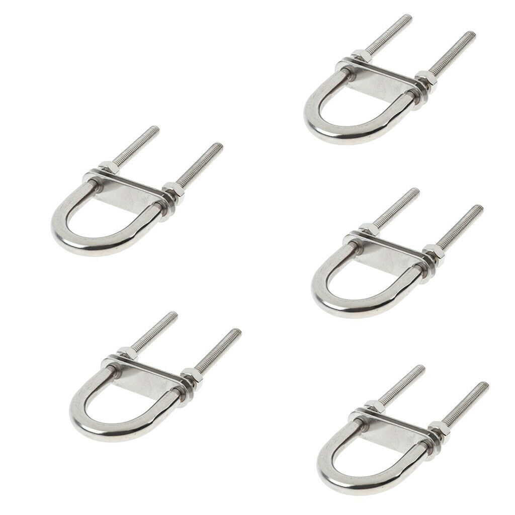 5 Pieces Heavy Duty Twin Shank Bow Eye, M6x90, 0.31 inch Shank