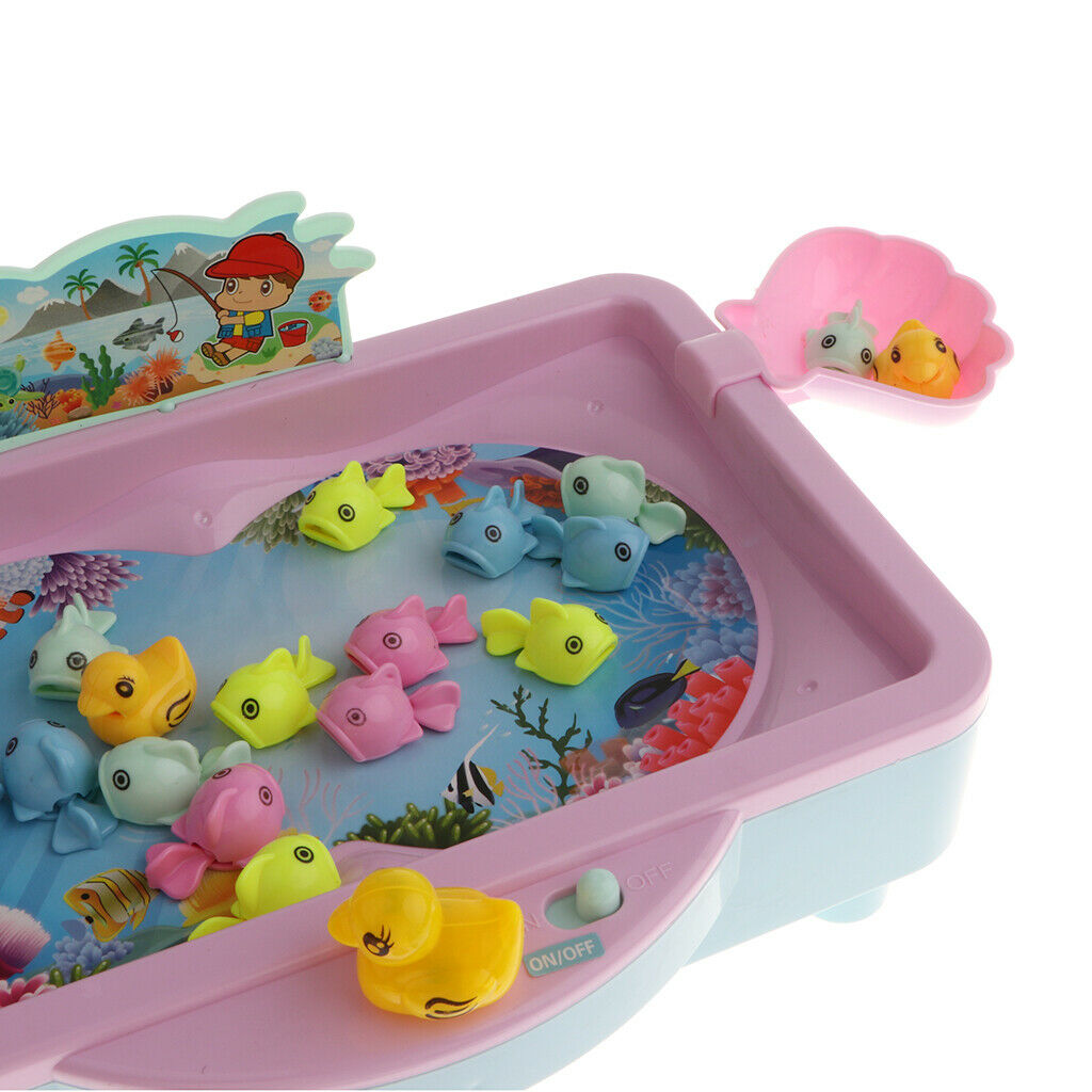 32Pcs Electric Rotating Fish Pool With Light & Music Magnetic Fishing Pole Rod