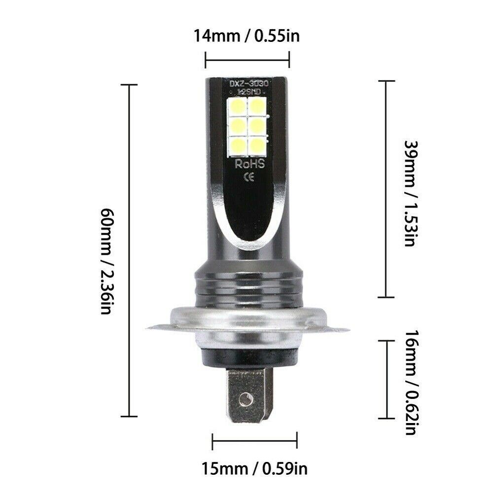 2Pcs/Set H7 110W 24000Lm LED Car Headlights Conversion Globes Bulb Beam 6000K
