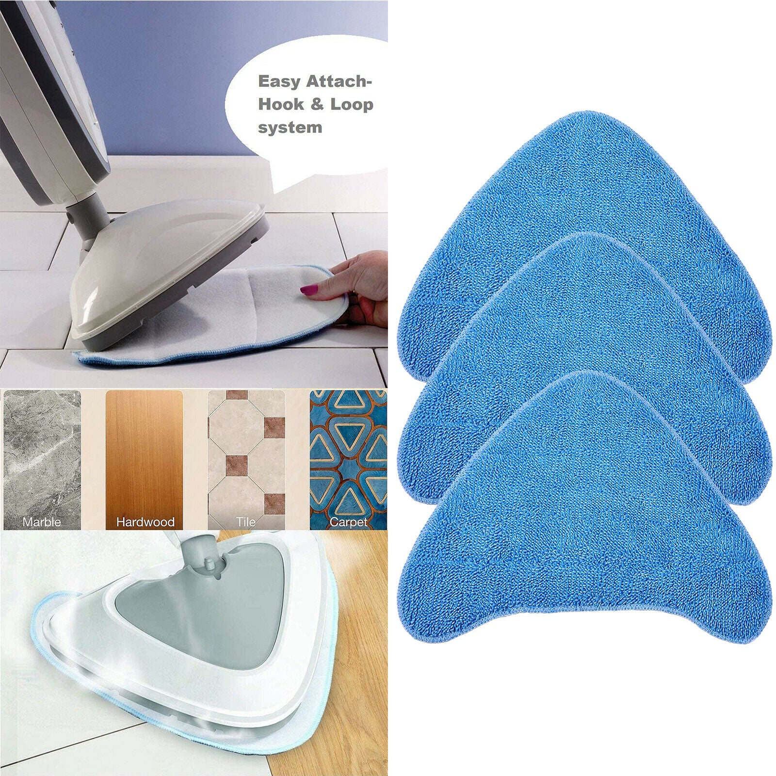 3pcs Replacement Microfiber Steam Mop Pads for VAX S85-CM S7 S86-SF-CC S86-SF-C