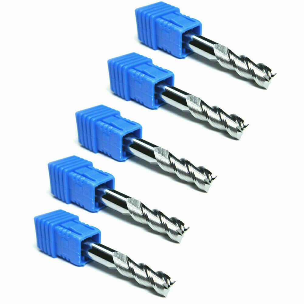 For aluminum 5pcs 6mm 3 Flute End Mill HRC45 Carbide Tungsten Milling Cutter