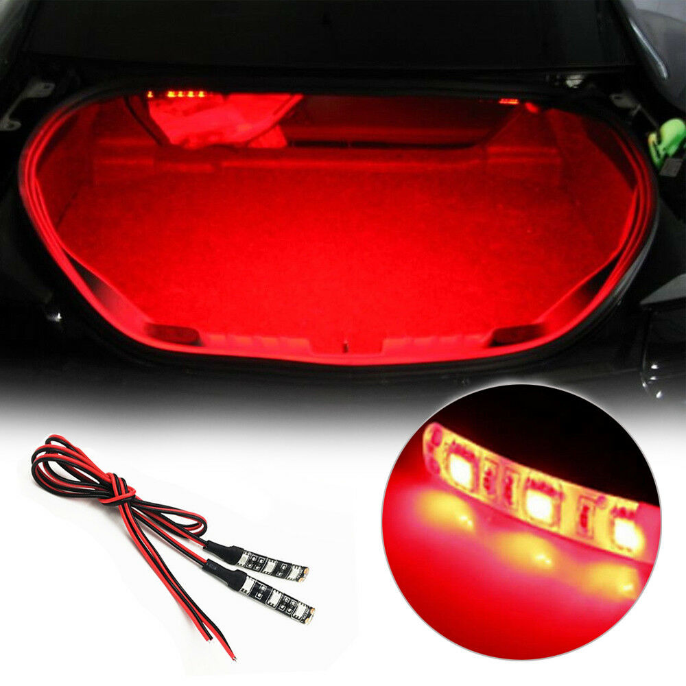 Headlight Projector Gauge Cluster Foot Area Lamps 3SMD Red LED Strip Light