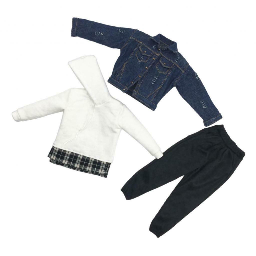 1/6 Scale Cowboy Jacket Trousers Hoodie Top Male Clothes for 12''