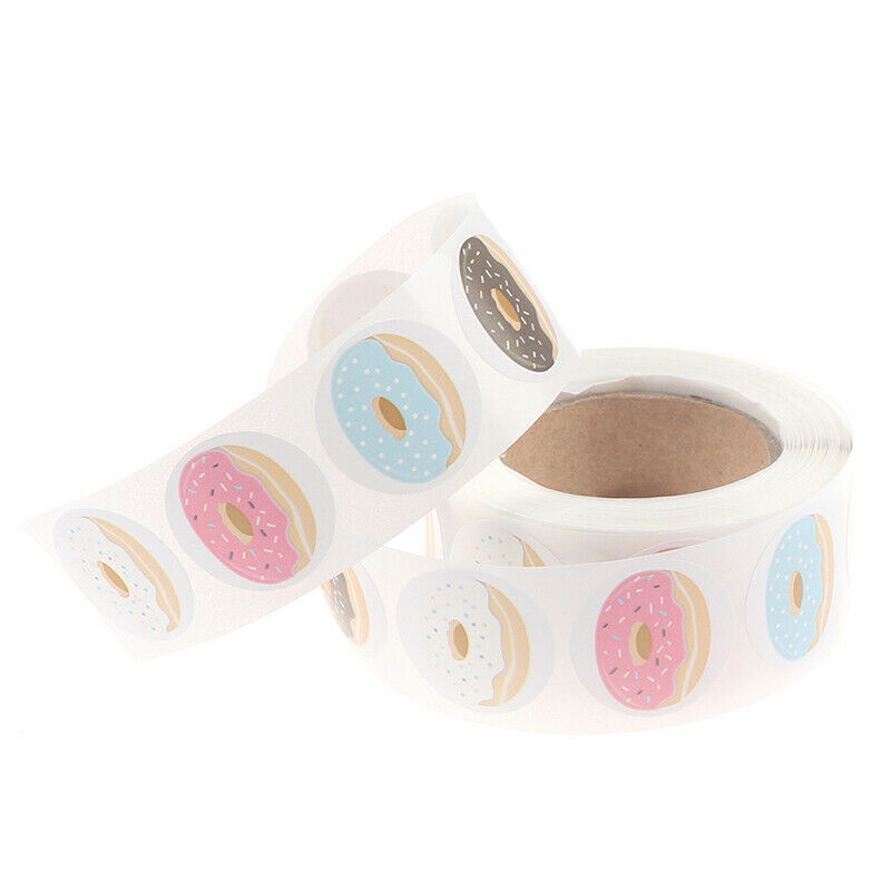 500pcs Doughnut Stickers 8 Designs Delicious Cake Bread Baking Labels Sti.l8