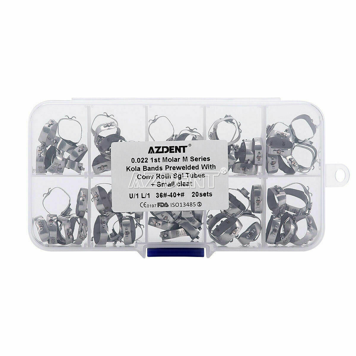 80pcs Dental Orthodontic 1st Molar M Bands & Buccal Tube Conv Roth.022 36#-40+#