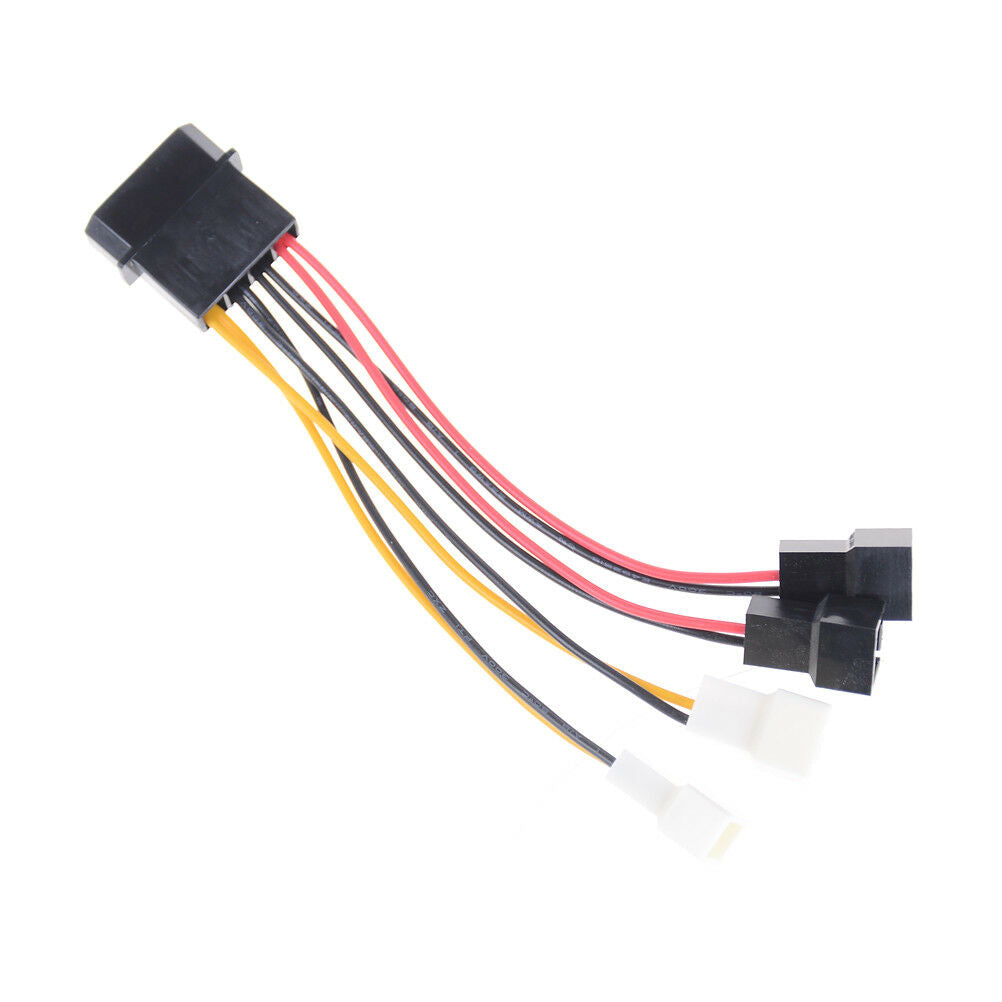 IDE 4-Pin To 4X 3-Pin TX3 Case Cooling Fan Power Adapter Converter CableDD