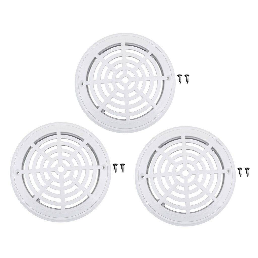 3 Piece 8-inch Swimming Pool in-Ground & Above Ground Dual Main Bottom Drain