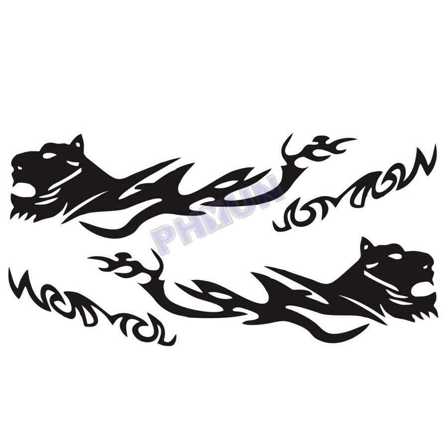 2 Car Body Stickers Decals Black Cheetah Style 68.9 "Ã— 16.9" SUV Truck Universal