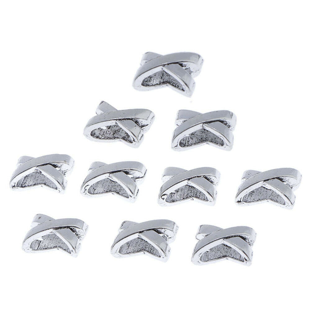 10Pcs Norse Vikings Beads X Shape Hair Beads Dreadlocks for Beards Hair Paracord