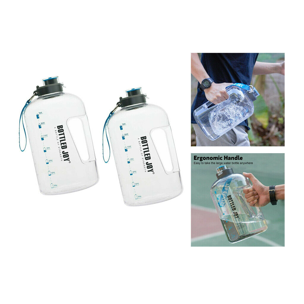 Pack of 2 Water Bottle with Motivational Leak-Proof Big Jug for Gym Camp