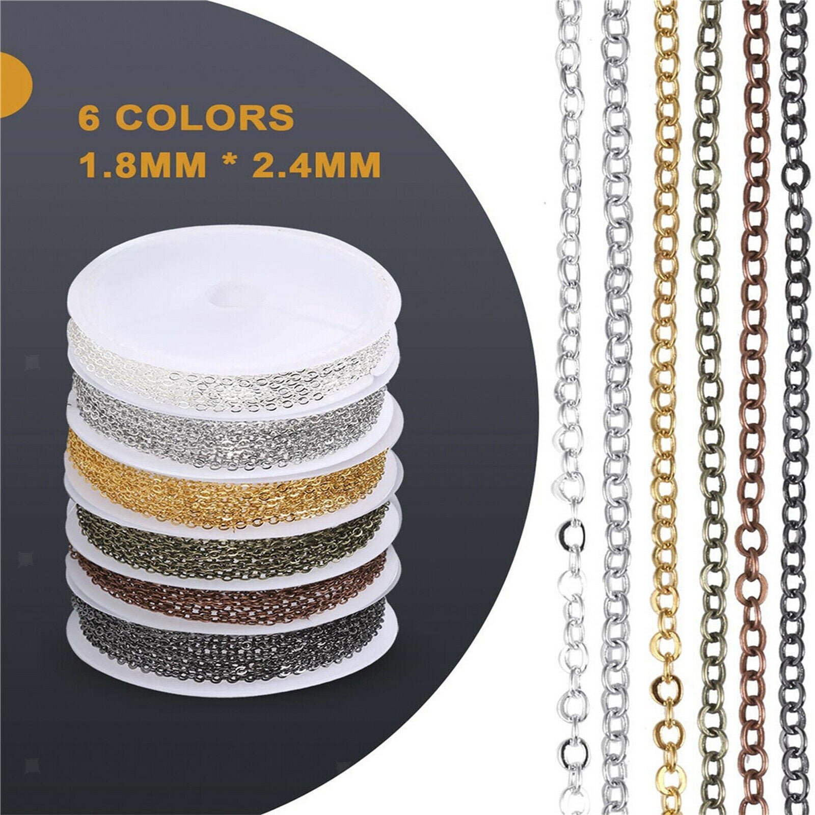 Iron Cable Chain Link 60 Lobster Clasps Jump Rings for DIY Necklace Craft