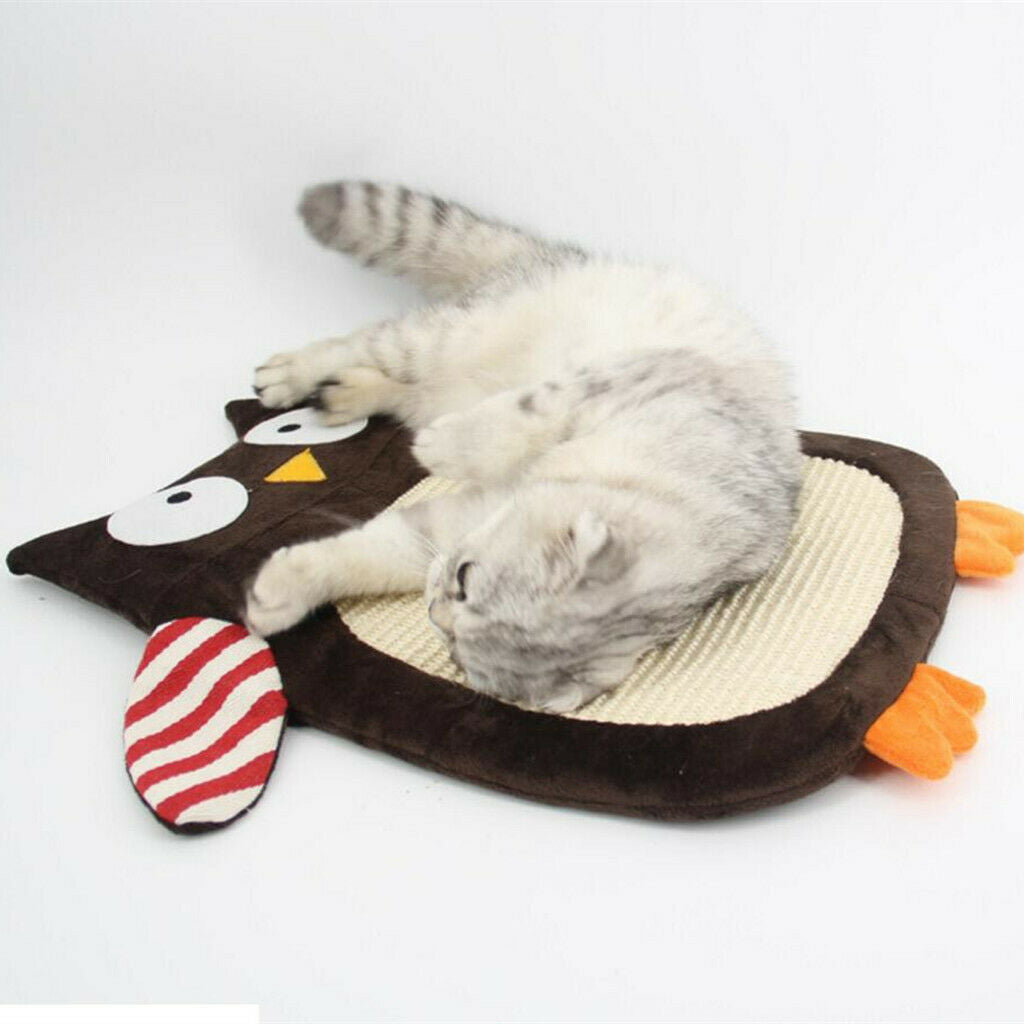 Cat Kitten Scratch Mat Sisal Pad Scratcher Seize Board Post Catnip Bed Owl