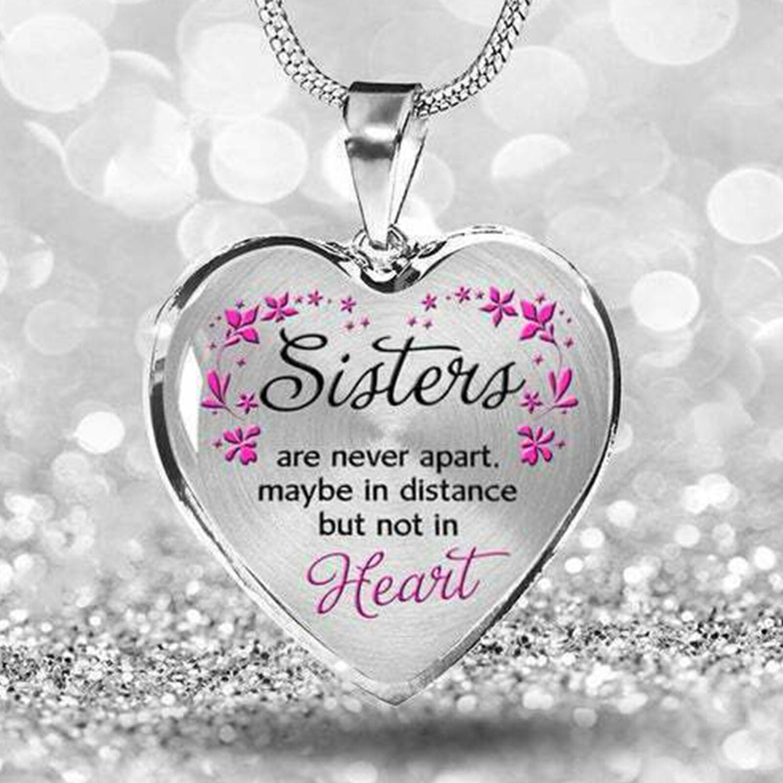 Sister Necklace Sister Are Never Apart Maybe In Distance But Not In Heart Gift