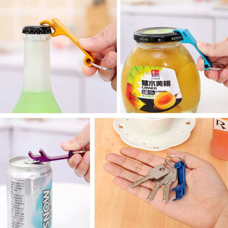 3Pcs Key Ring Chain Metal Bottle Opener Beer Soda Keychain Buckle Bar Claw Tool