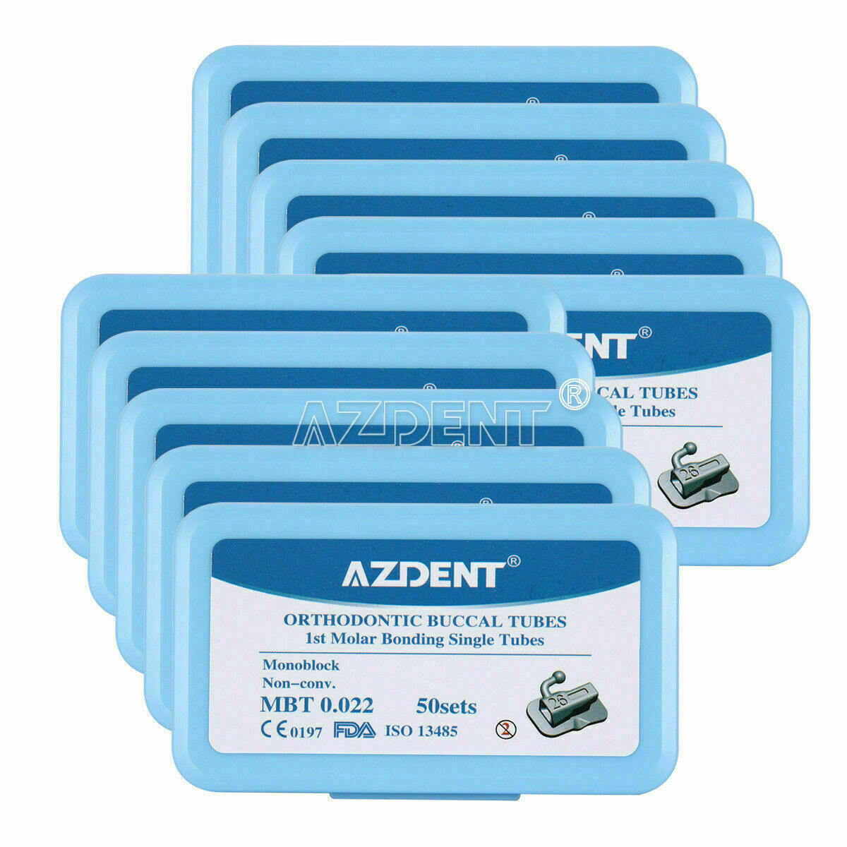 50 Sets Dental Orthodontic Buccal Tube MBT 022 1st Molar Bondable Non-Conv Mono