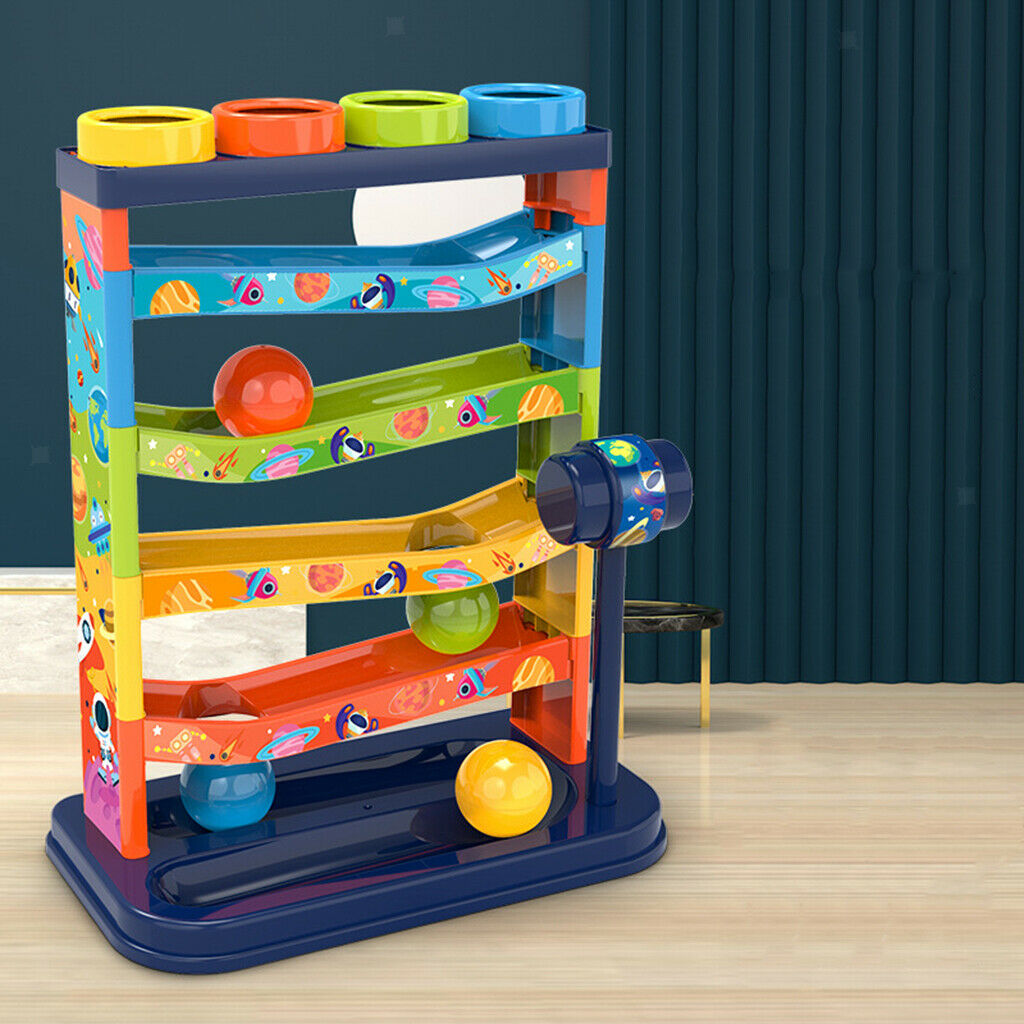 Ball Racer Ramp Track Set and Hammer Maze Race Educational Toys for Toddlers