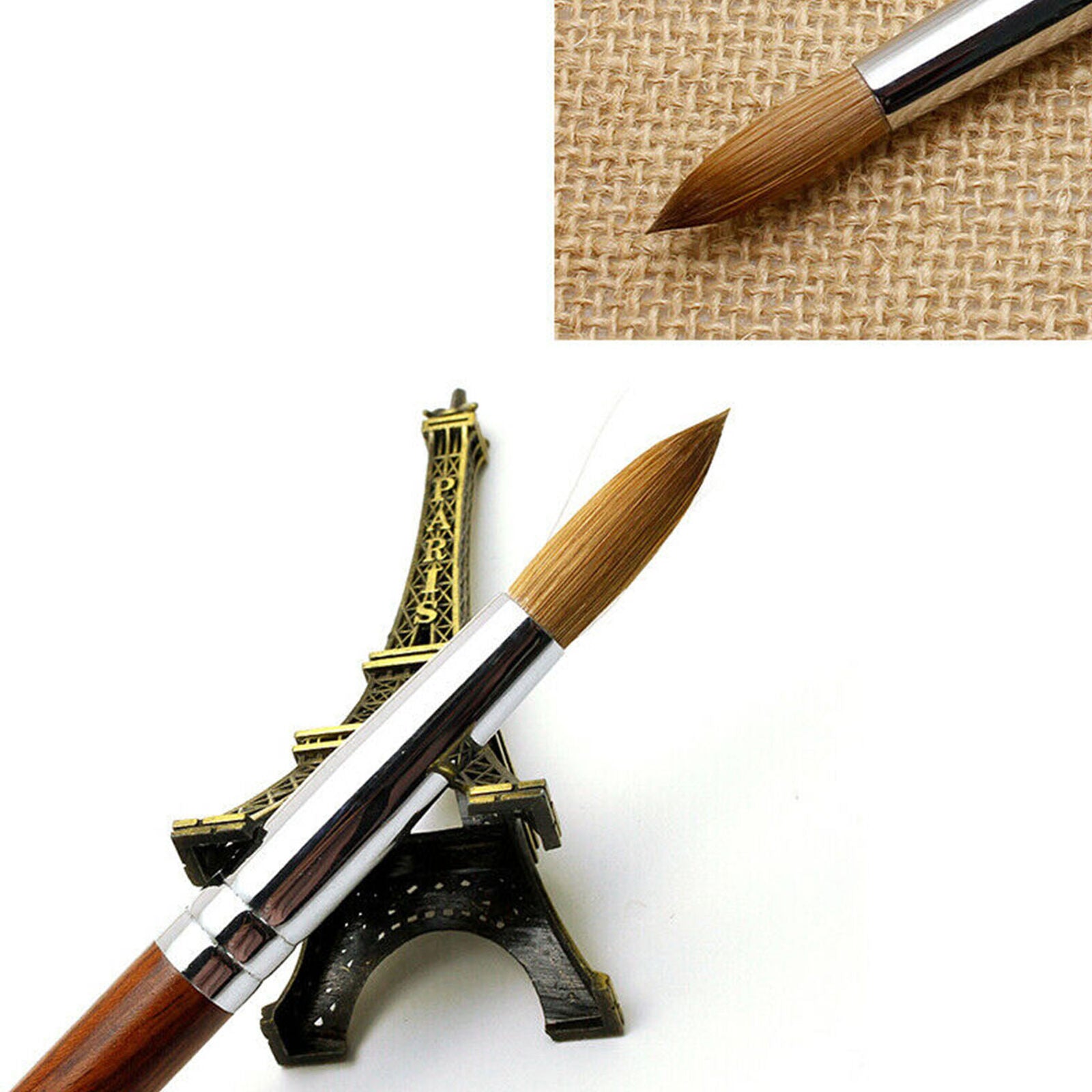 100% Pure Kolinsky Acrylic Crimped Nail Brush Size 8 10 12 14 16 18 20 22 24 L