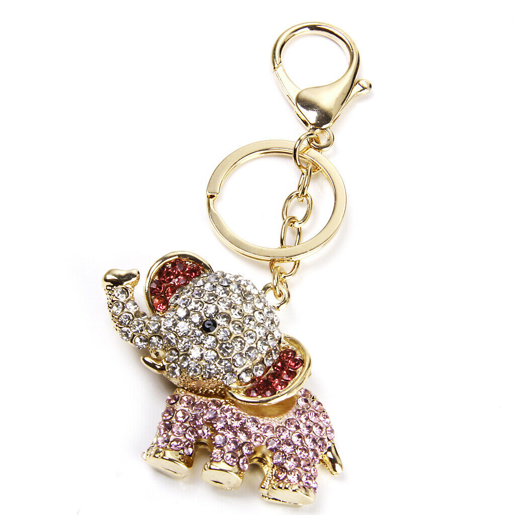 Crystal Rhinestone Keychain Elephant Pendant Key  Chain Key  Charm