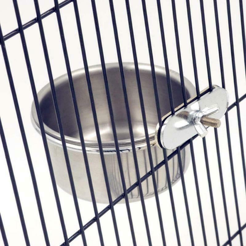 Parrot Feeding Cups Bird Feeder Cup for Cage Stainless Steel for Parakeet Conure