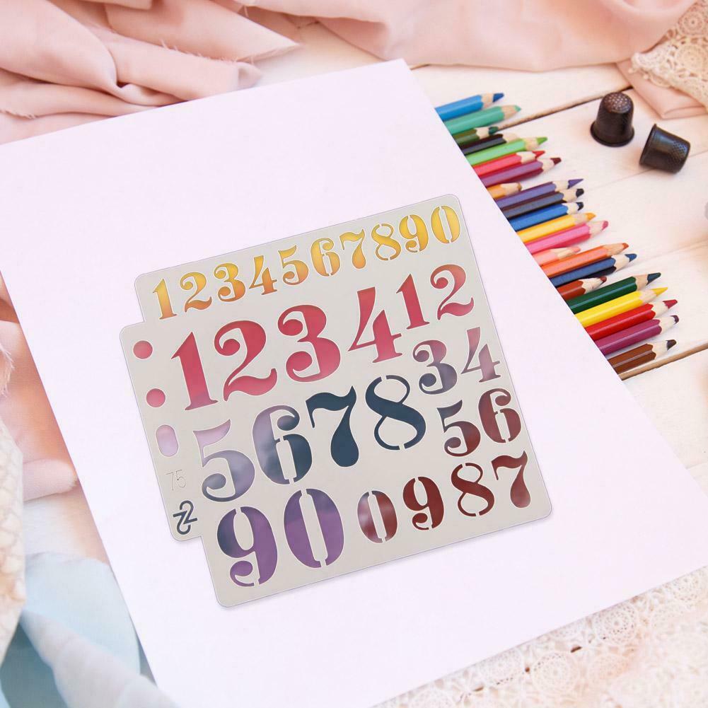 Plastic Numbers Painting Template DIY Cake Coffee Decor Spray Mold Stencil C#P5