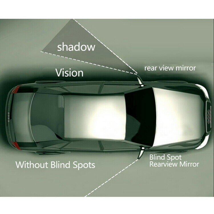 Large Adjustable Blind Spot Mirror Car Wide Angle Add For Driver&Passenger Side